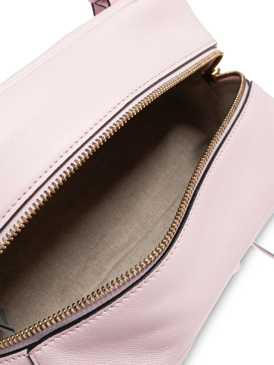 Versace Structured Pink Lambskin Shoulder Bag With Gold Accents Neutraal