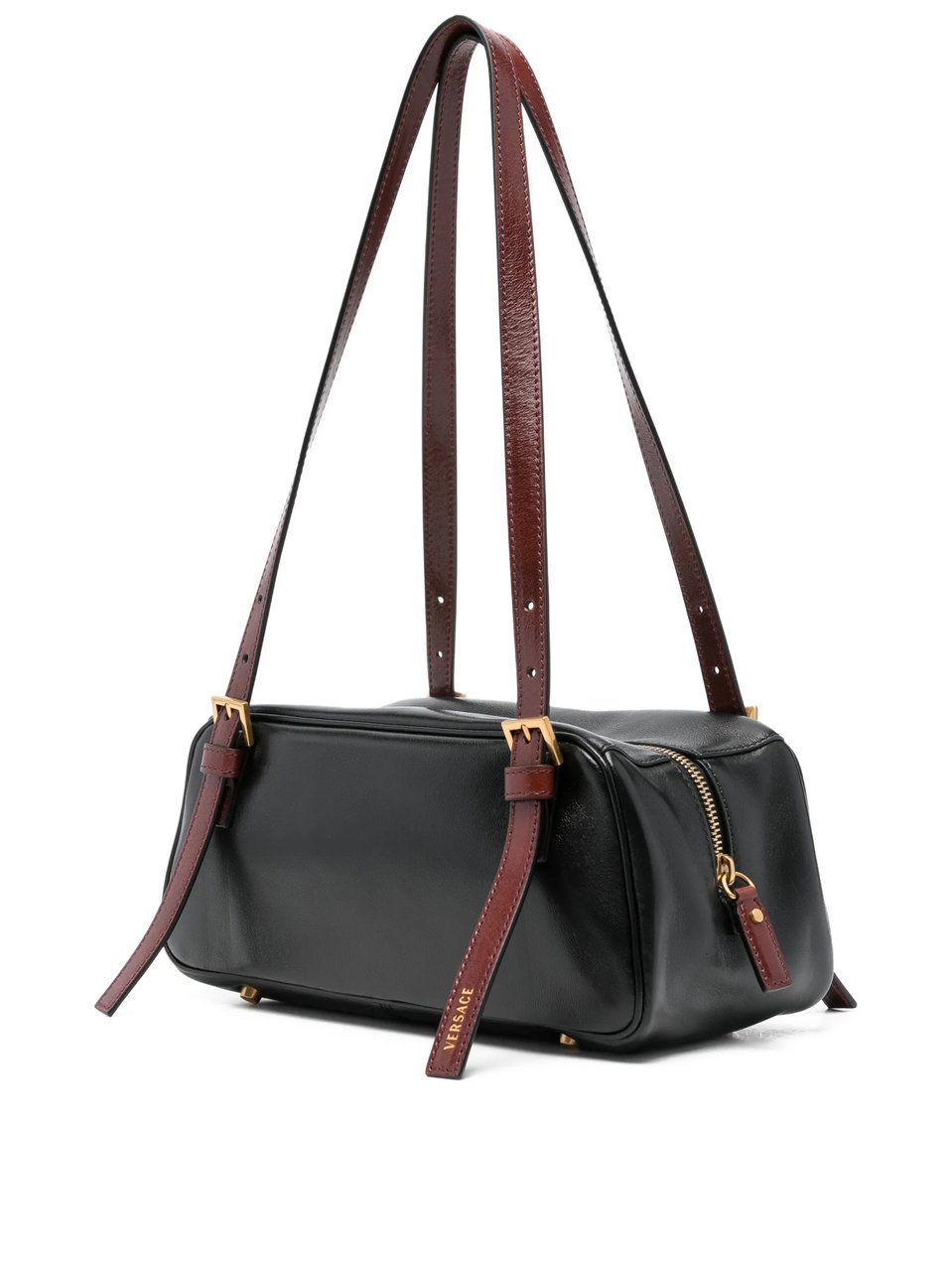 Versace Black Lambskin Rectangular Handbag Zwart