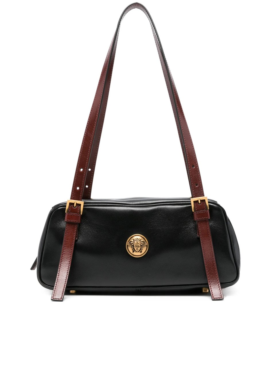 Versace Black Lambskin Rectangular Handbag Zwart