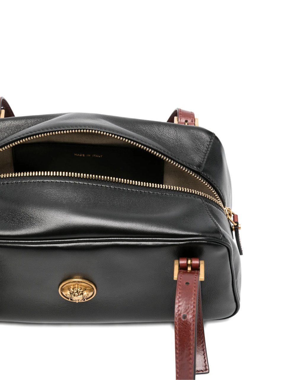 Versace Black Lambskin Rectangular Handbag Zwart