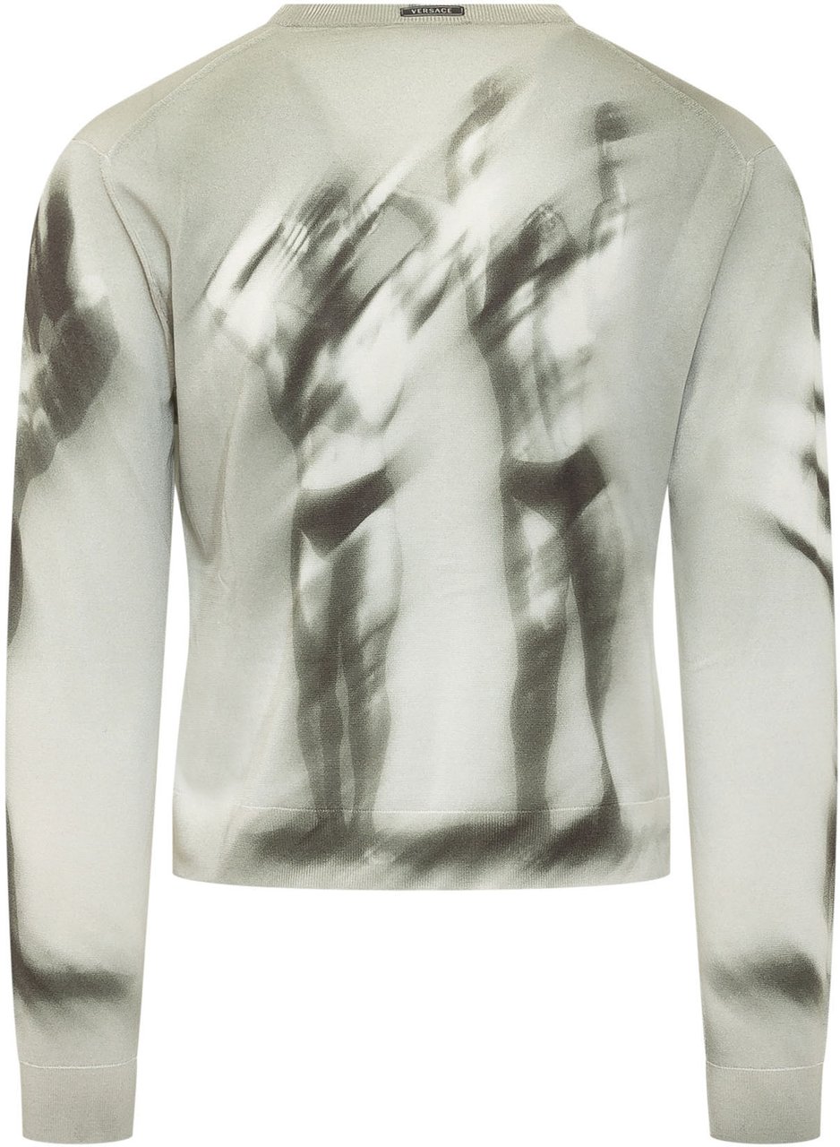 Versace Cardigan con Bottoni e Stampa Lichtgrijs