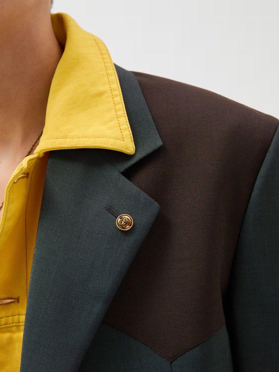 Versace Grey Medusa Accessory Wool Blazer Zwart