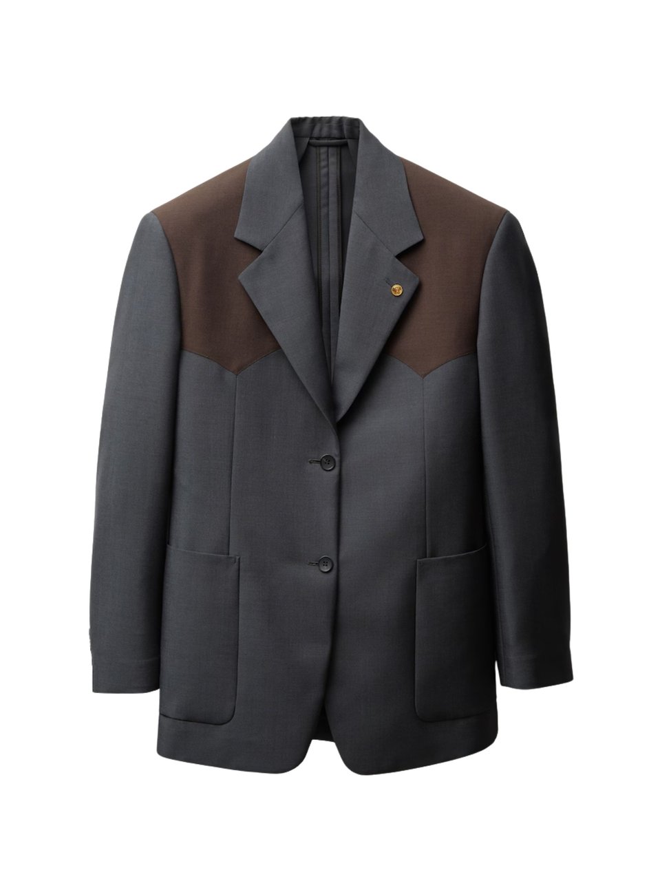 Versace Grey Medusa Accessory Wool Blazer Zwart