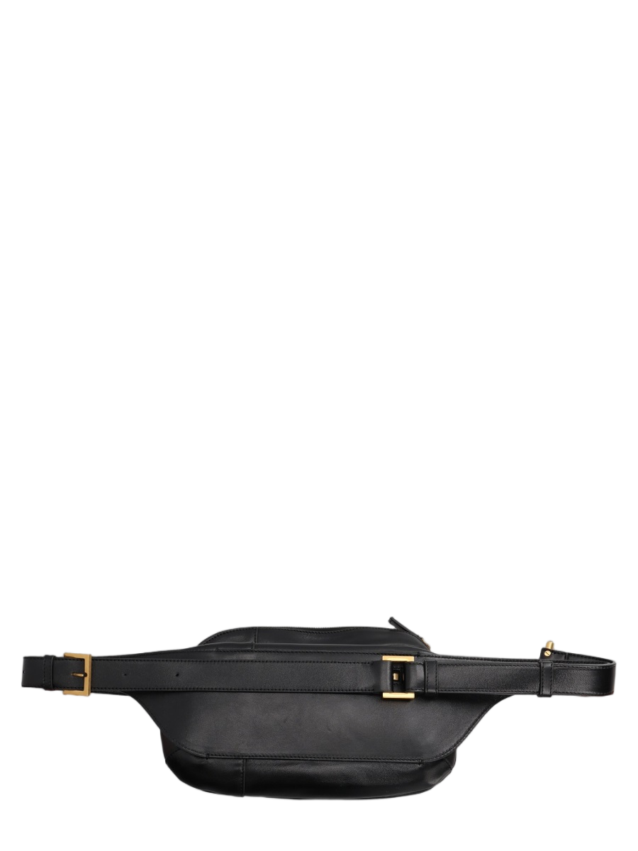 Versace Red Medusa Emblem Embossed Belt Bag Zwart