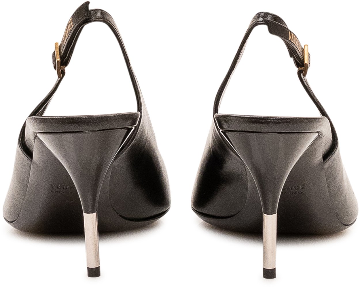 Versace Slingback con Tacco Zwart