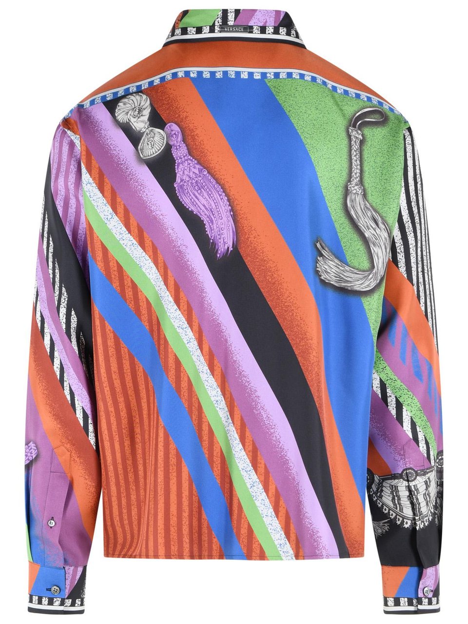Versace Multicolor Silk Shirt Maroon