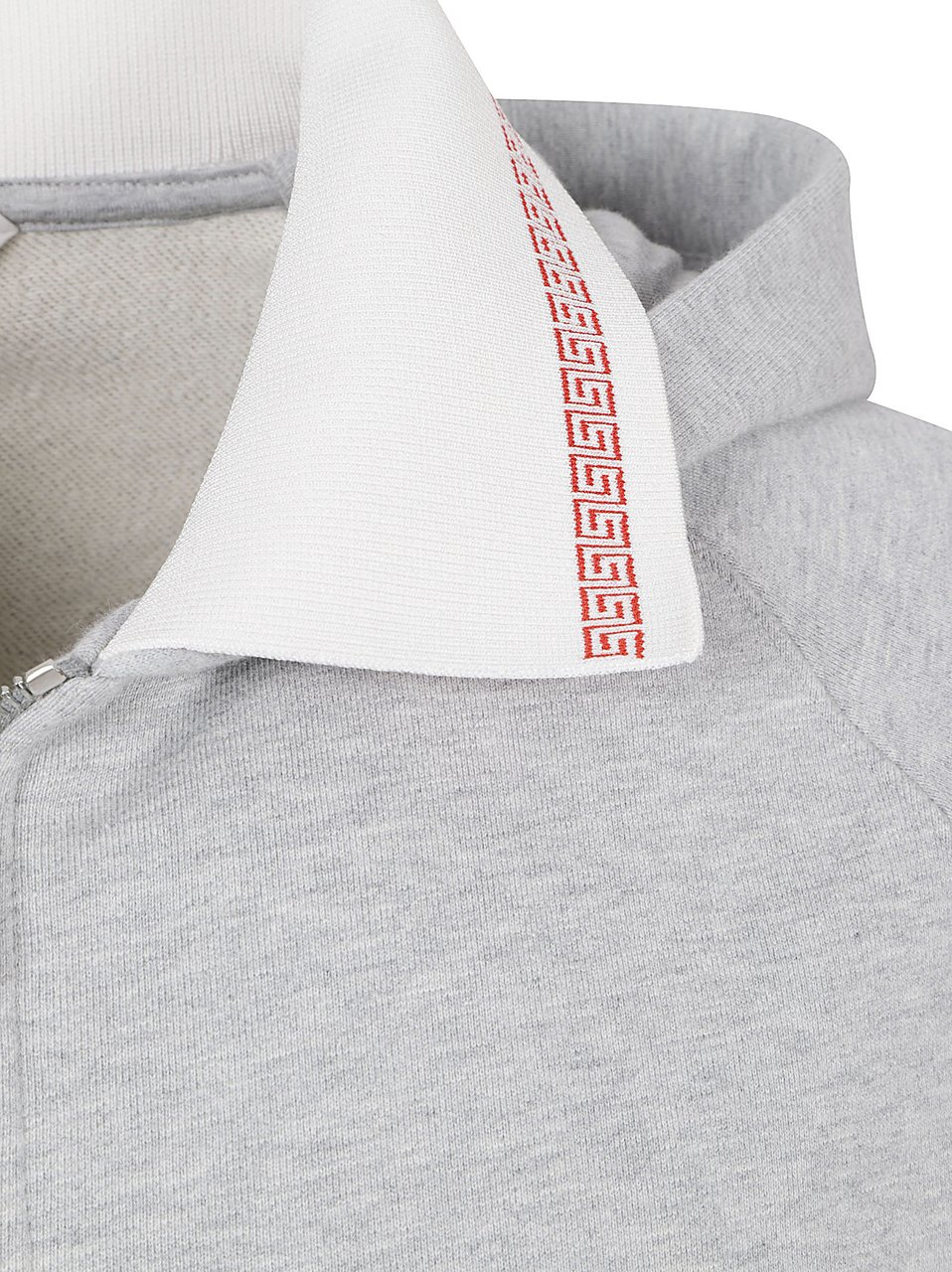 Versace Zip-up Grey Knitwear Sweater with Hood Grijs