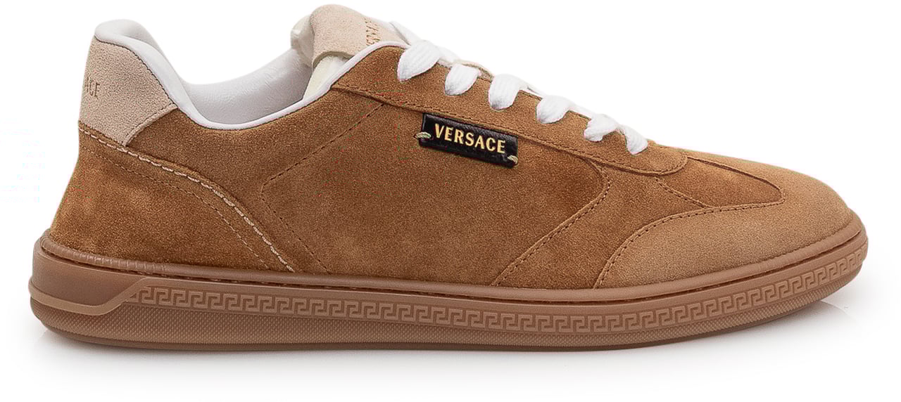 Versace Sneaker in Suede con Lacci Beige