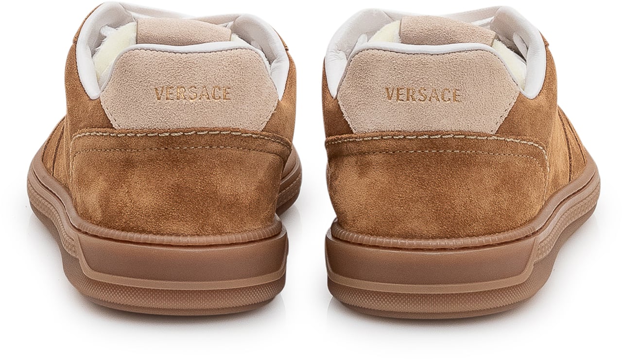 Versace Sneaker in Suede con Lacci Beige