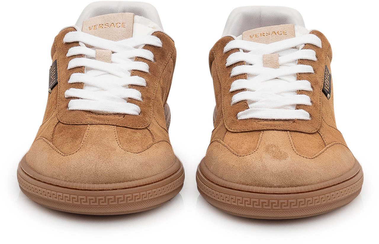 Versace Sneaker in Suede con Lacci Beige