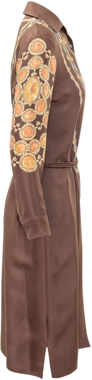 Versace Abito con Colletto e Stampa All Over Bruin