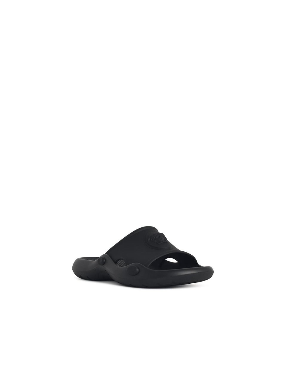 Versace Black Rubber Slippers Zwart