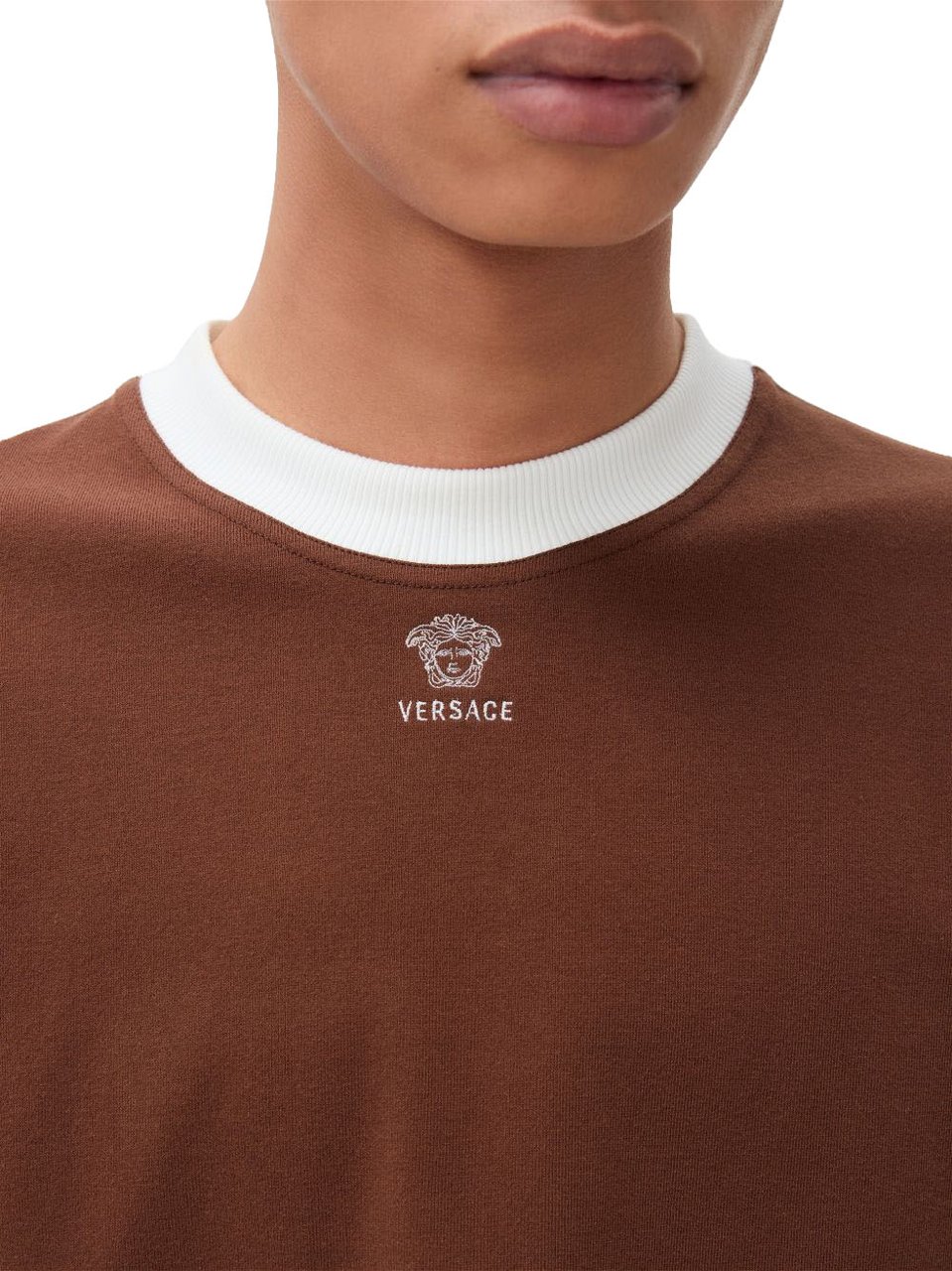 Versace T-Shirts And Polos Moka/White Bruin