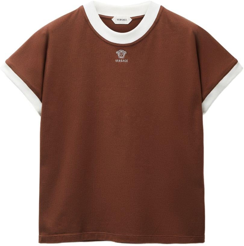 Versace T-Shirts And Polos Moka/White Bruin