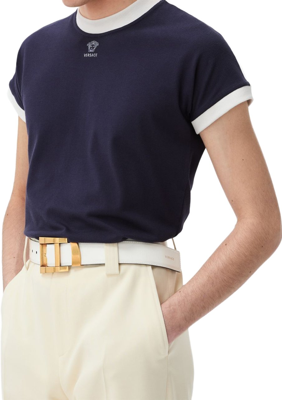 Versace T-Shirts And Polos Ink/White Navy