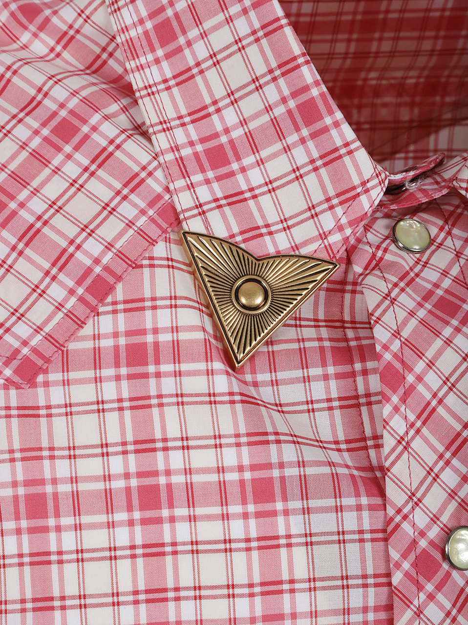 Versace Blue Checked Cotton-Poplin Slim Embroidered Shirt Roze