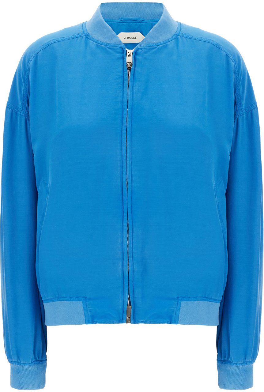 Versace Versace Light-blue poplin jacket Blauw