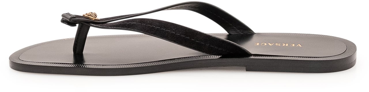Versace Sandalo Infradito con Dettaglio Applicato Zwart
