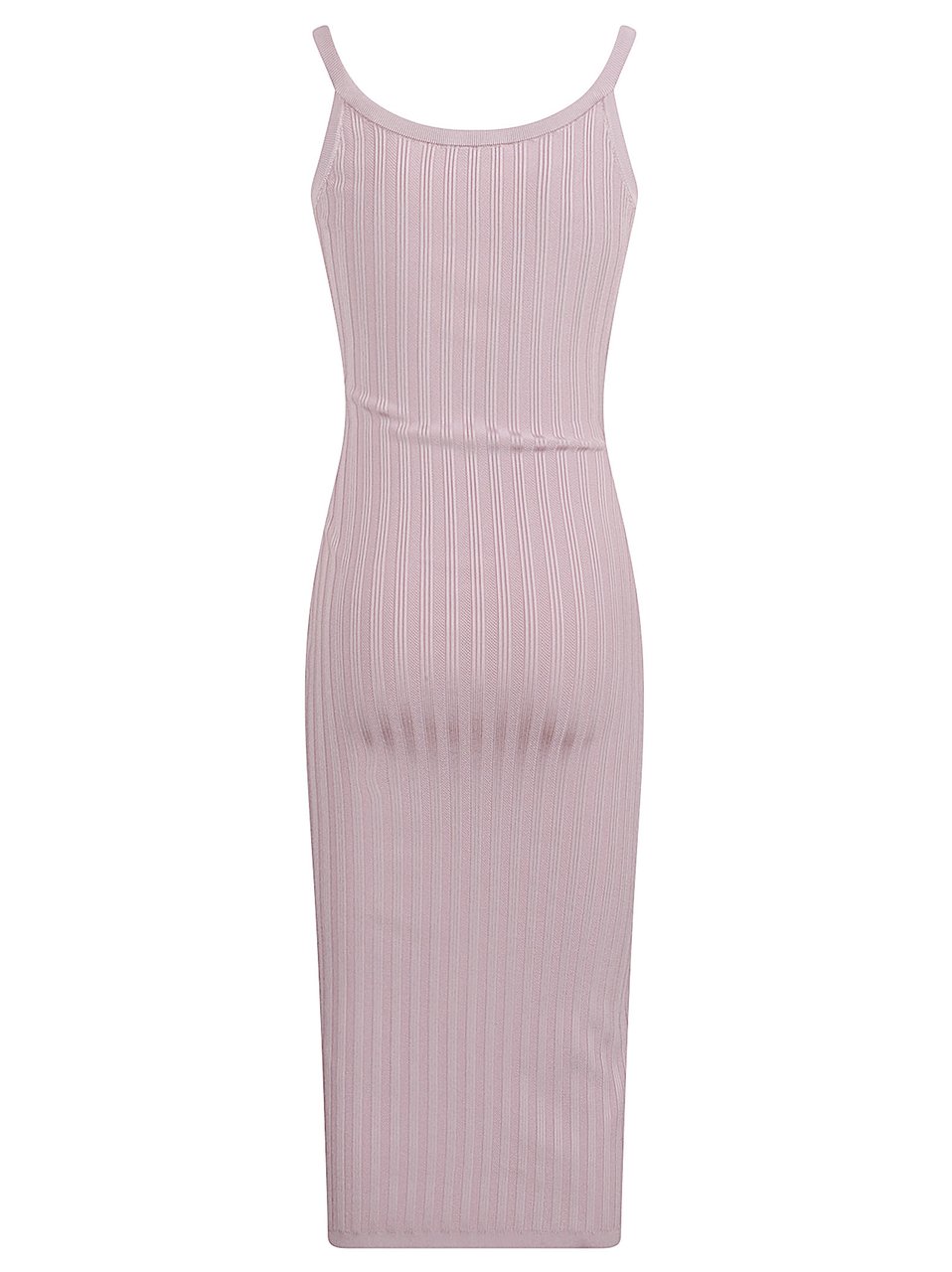 Versace Sleeveless Ribbed Knit Midi Dress with Medusa Details Paars
