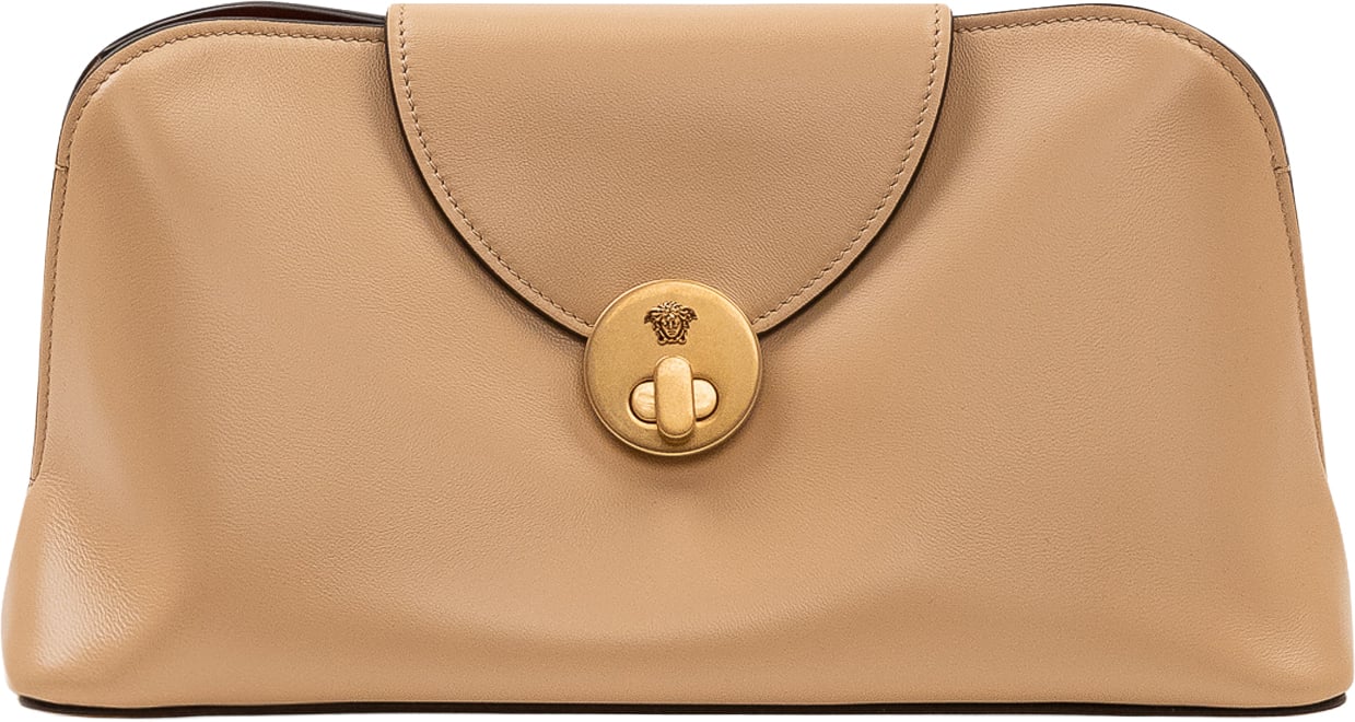 Versace Clutch con Patta Centrale Beige