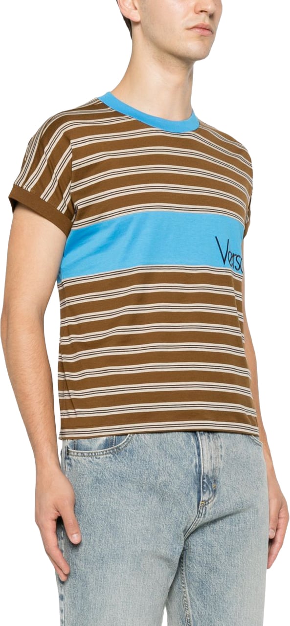 Versace T-Shirts And Polos Chestnut/Beige Bruin