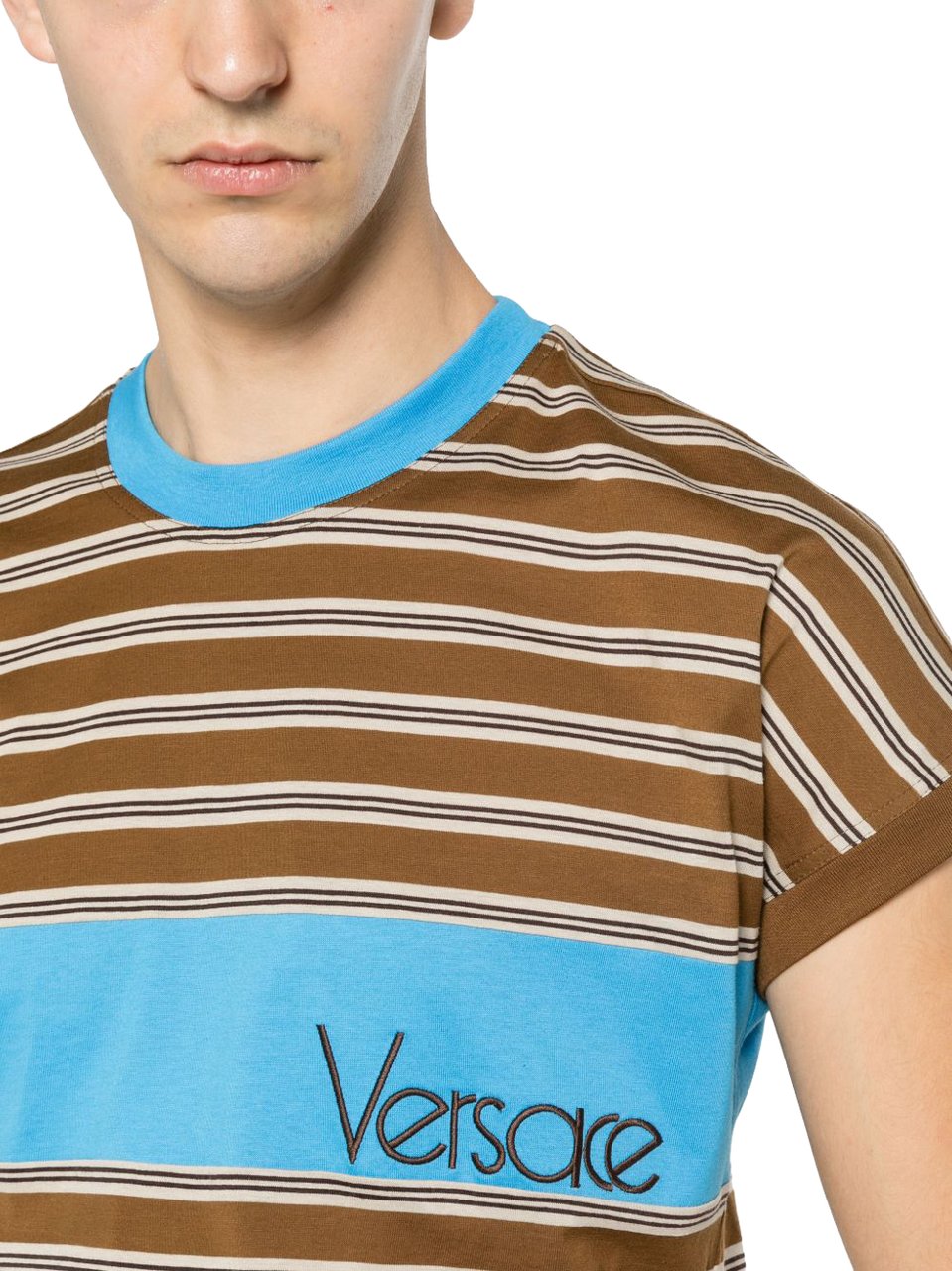 Versace T-Shirts And Polos Chestnut/Beige Bruin