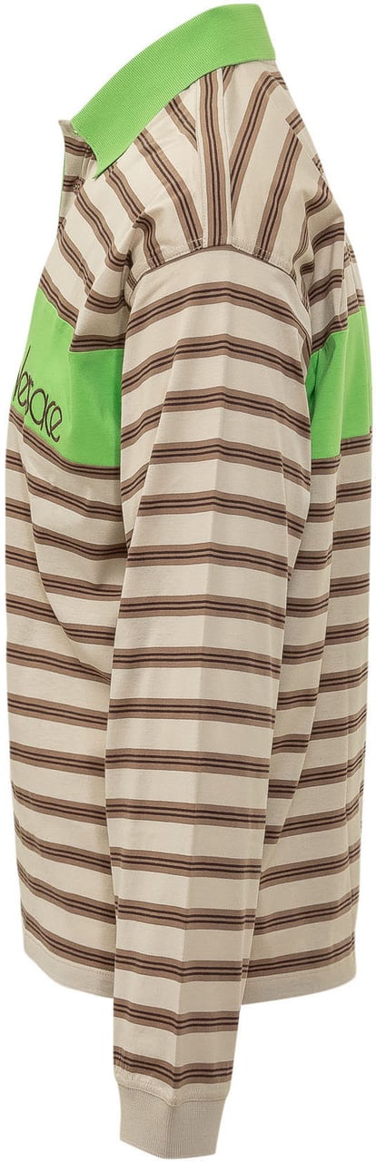 Versace Polo a Righe con Logo Wit