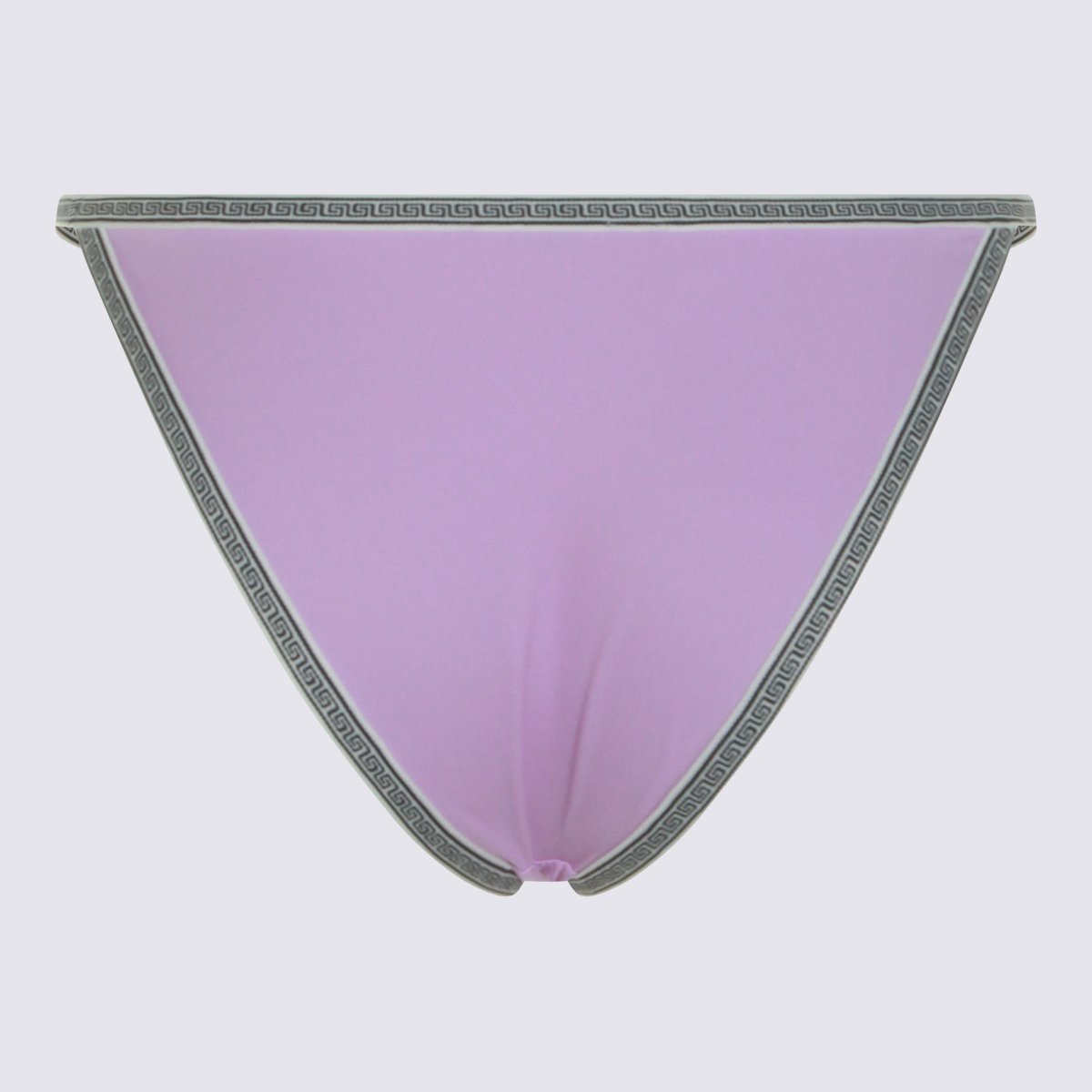 Versace Low-Rise Bikini Bottoms with Greek Key Detail Paars