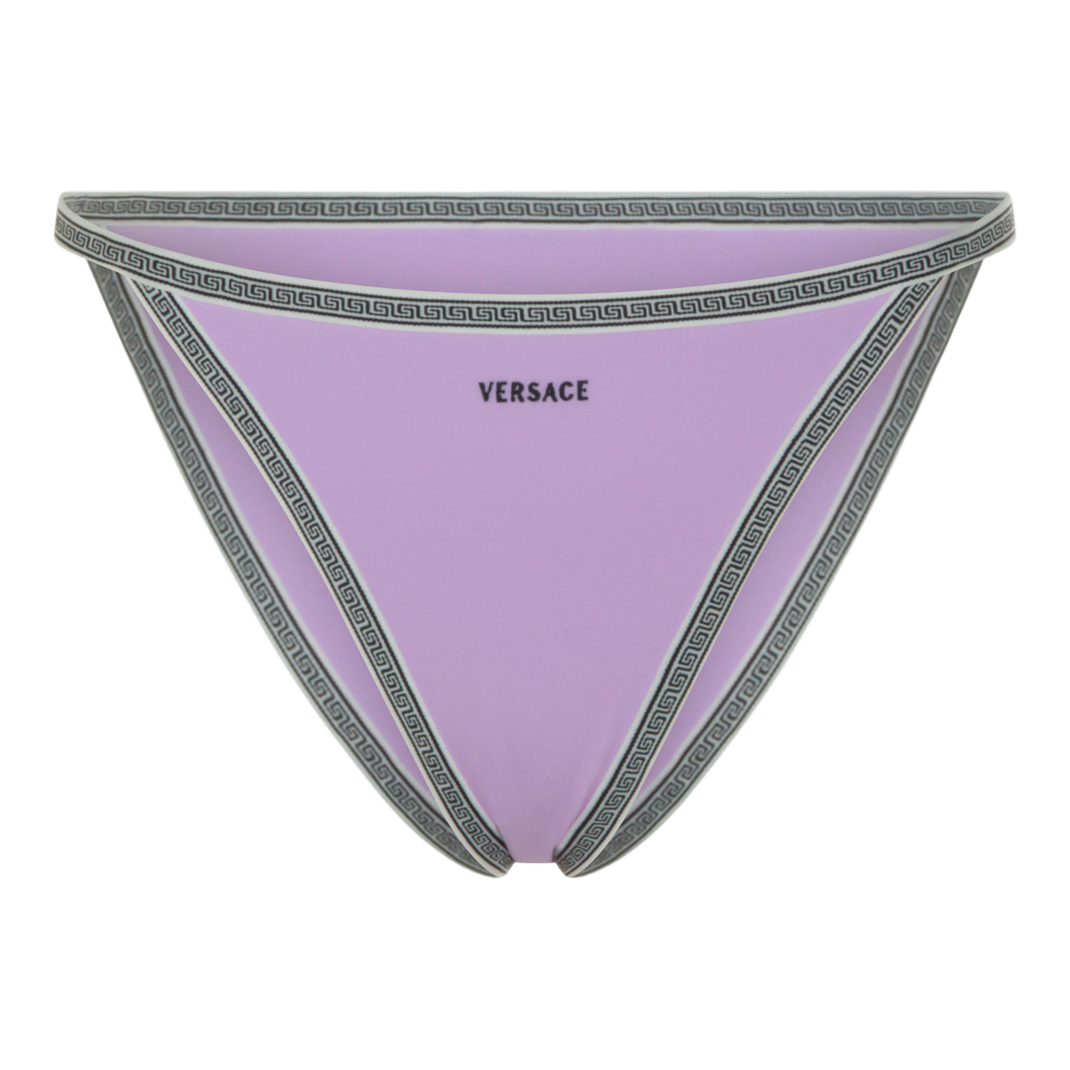Versace Low-Rise Bikini Bottoms with Greek Key Detail Paars