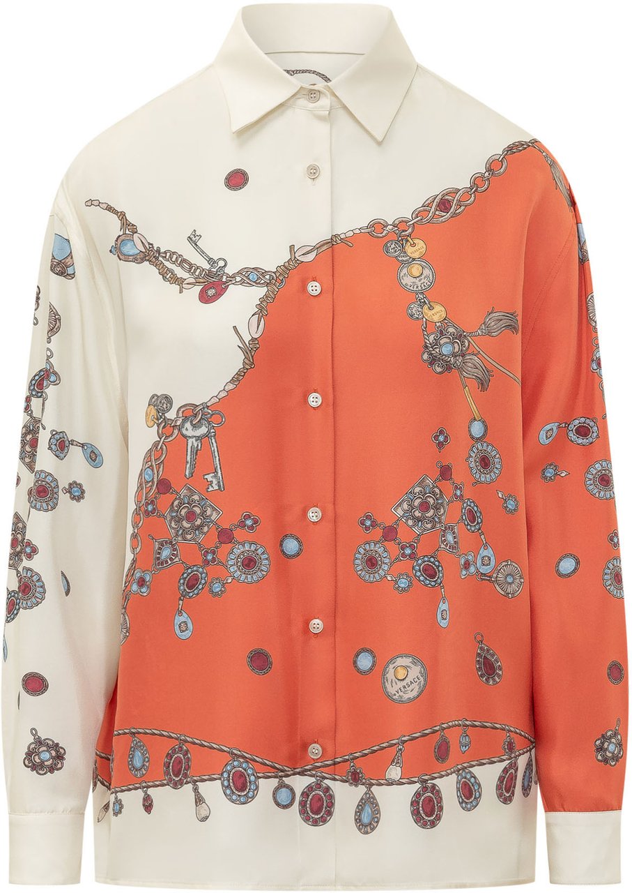 Versace Camicia con Stampa Gioiello Oranje