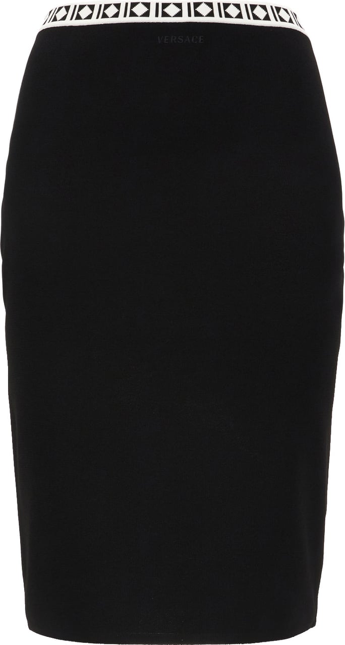 Versace Black viscose blend skirt Zwart