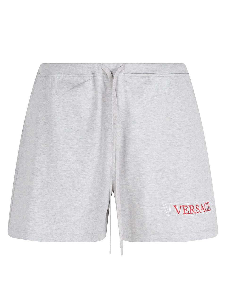 Versace Jersey Cotton Shorts with Drawstring Waist and Embroidered Logo Wit