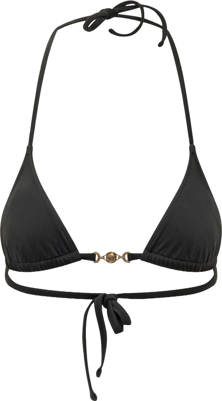 Versace Top Bikini Triangolo con Lacci Zwart