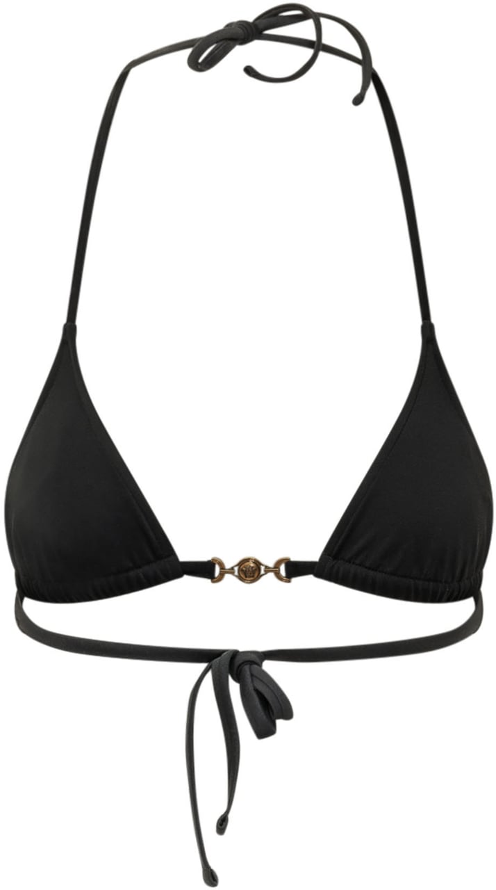 Versace Top Bikini Triangolo con Lacci Zwart