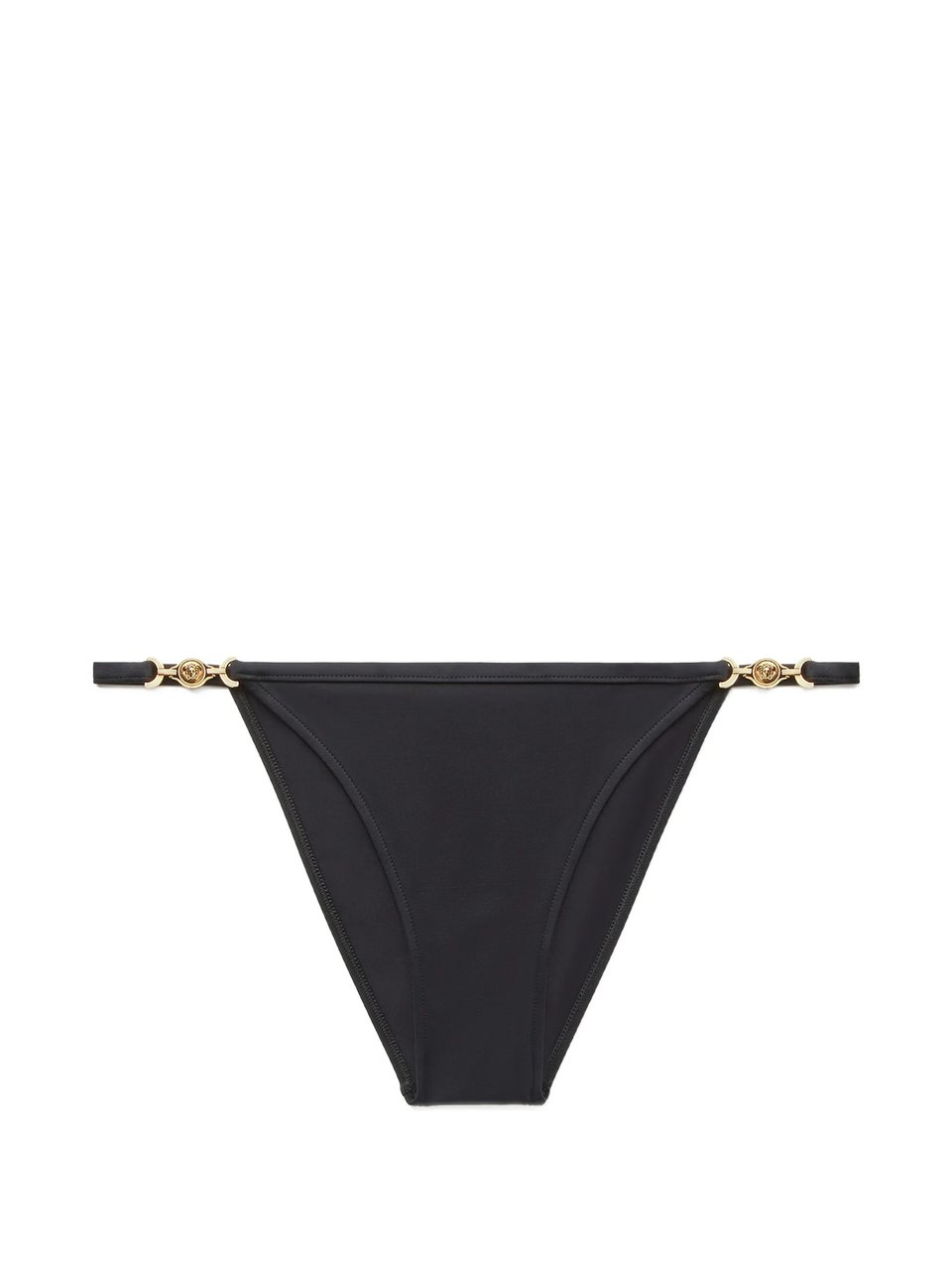 Versace Low-Rise Minimalist Swim Slip With Gold Accents Zwart