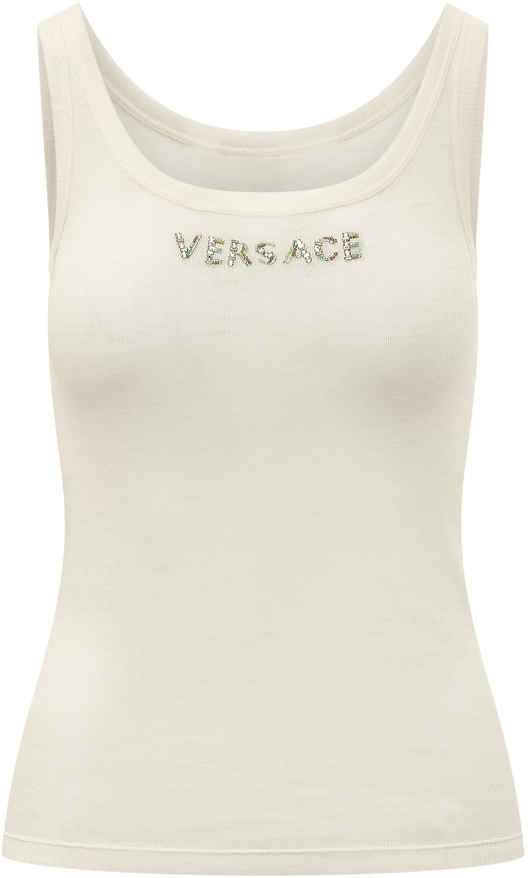 Versace Tank Top con Logo Wit