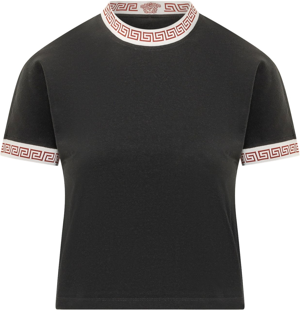 Versace T-shirt con Motivo Greca Zwart