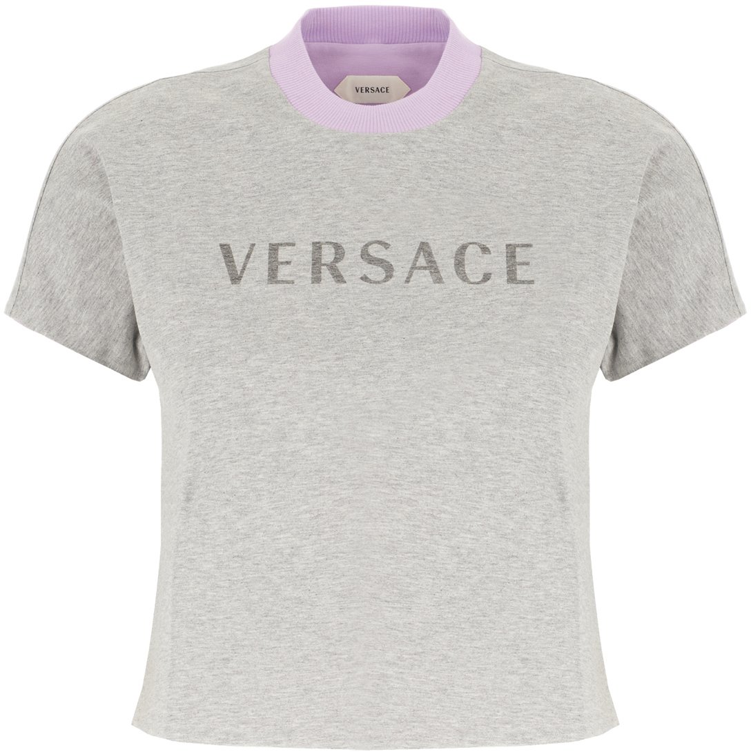 Versace Melange grey cotton t-shirt Grijs