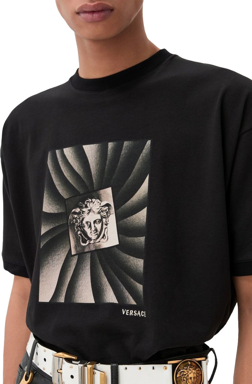 Versace T-Shirts And Polos Black Zwart