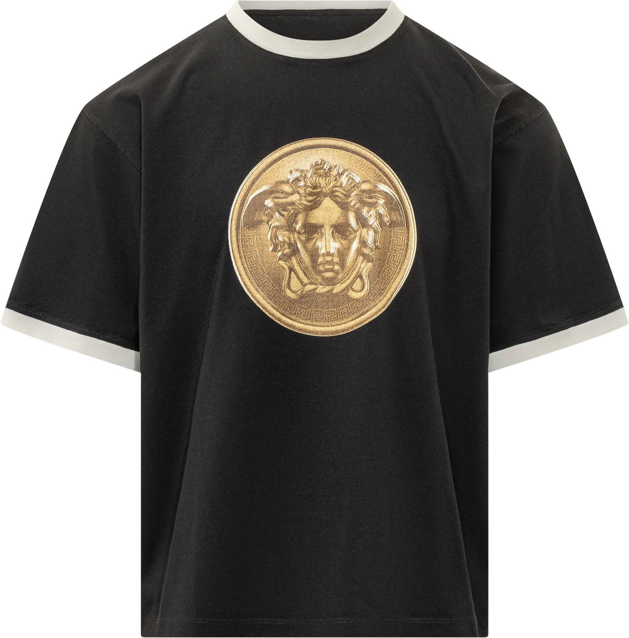 Versace T-shirt con Medusa Frontale Zwart