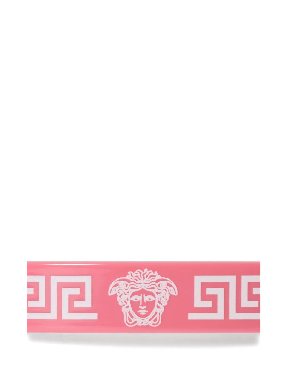 Versace Rectangular Pink Hair Clip With Greek Key Design Roze