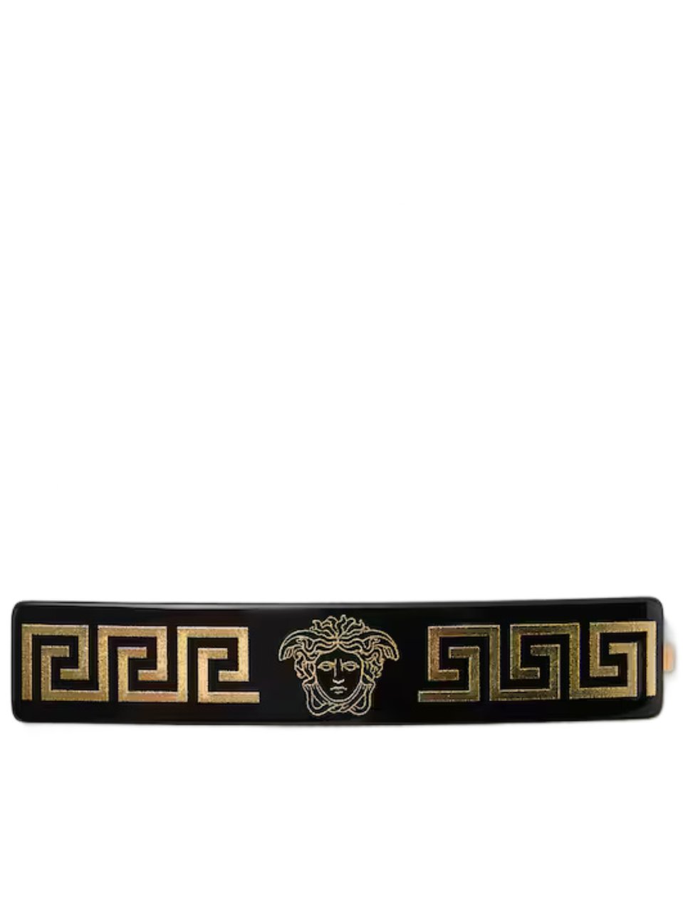 Versace Black Glossy Medusa Emblem Barrette Zwart