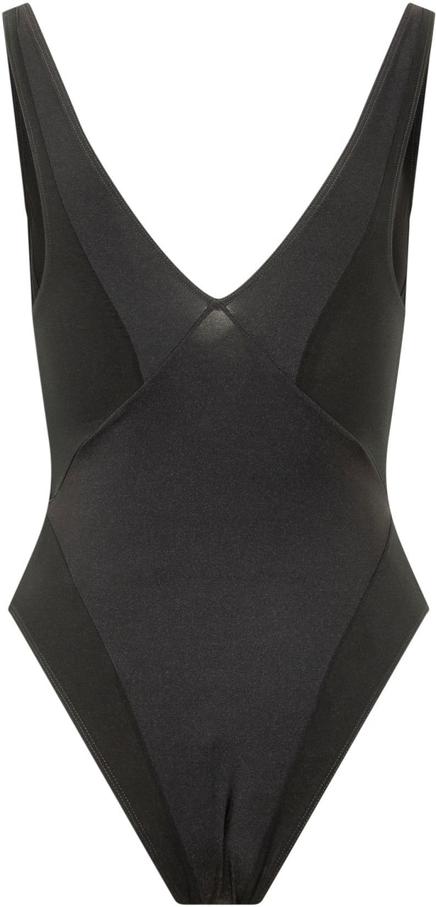 Versace Costume Intero con Inserti Trasparenti Zwart