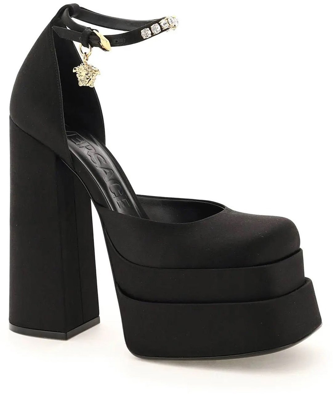 Versace Versace Silk Satin Platform Pumps Zwart