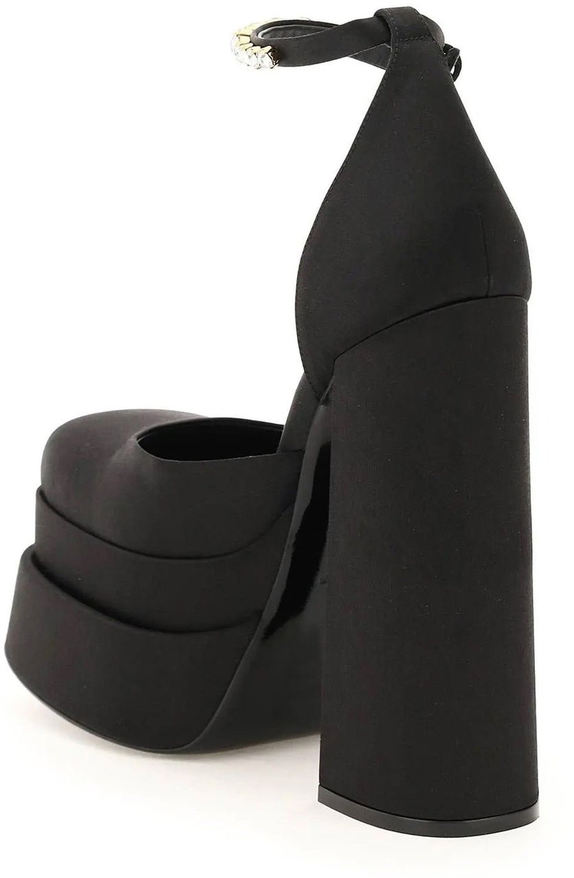 Versace Versace Silk Satin Platform Pumps Zwart