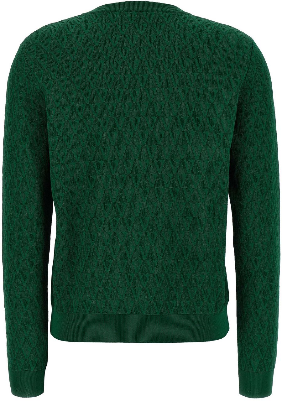 Versace Bicolor Viscose Cardigan Groen