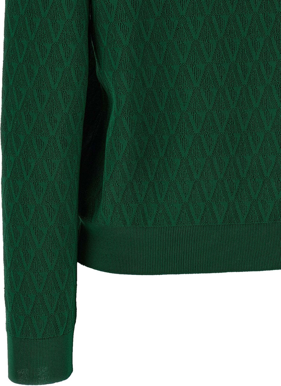 Versace Bicolor Viscose Cardigan Groen