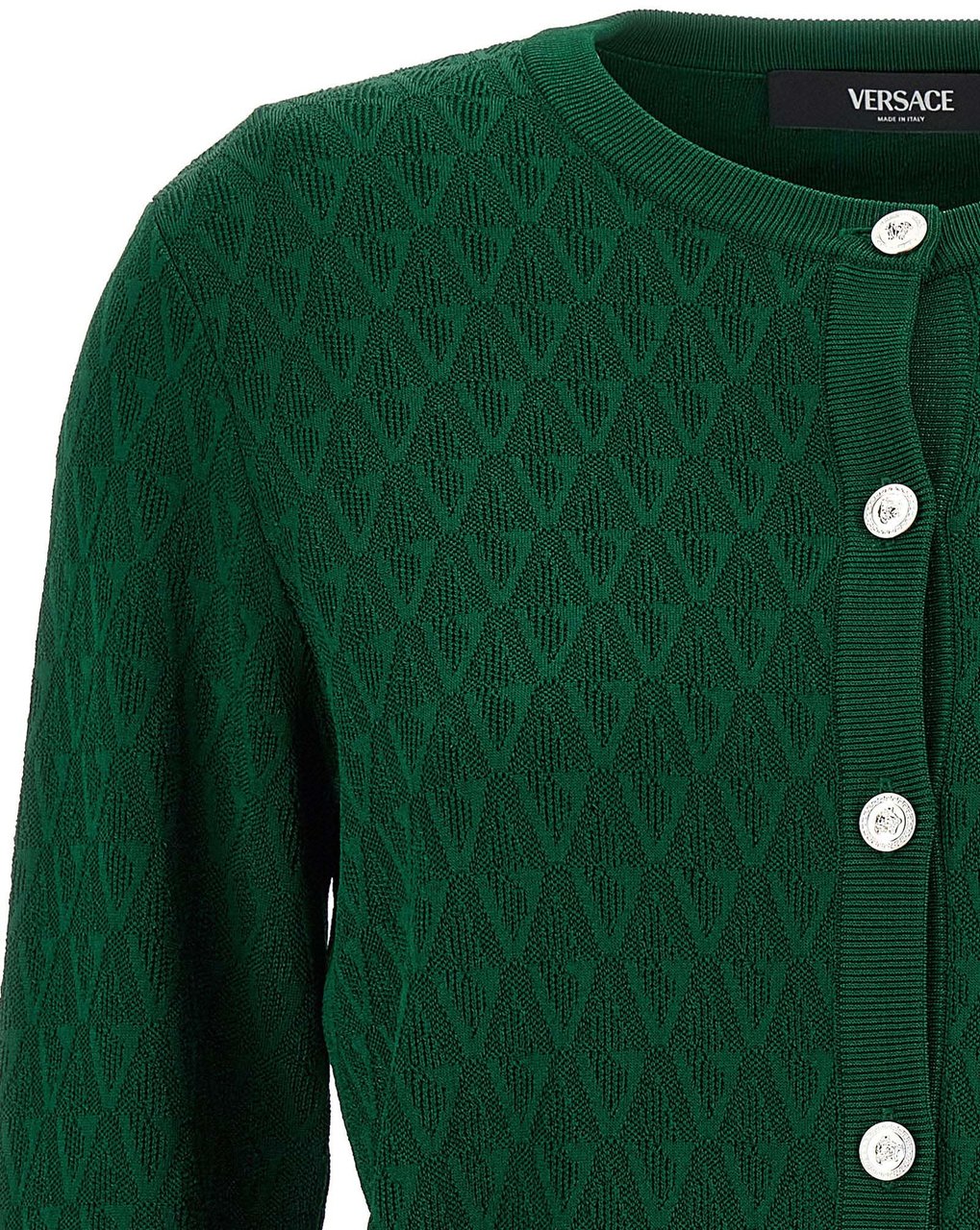 Versace Bicolor Viscose Cardigan Groen