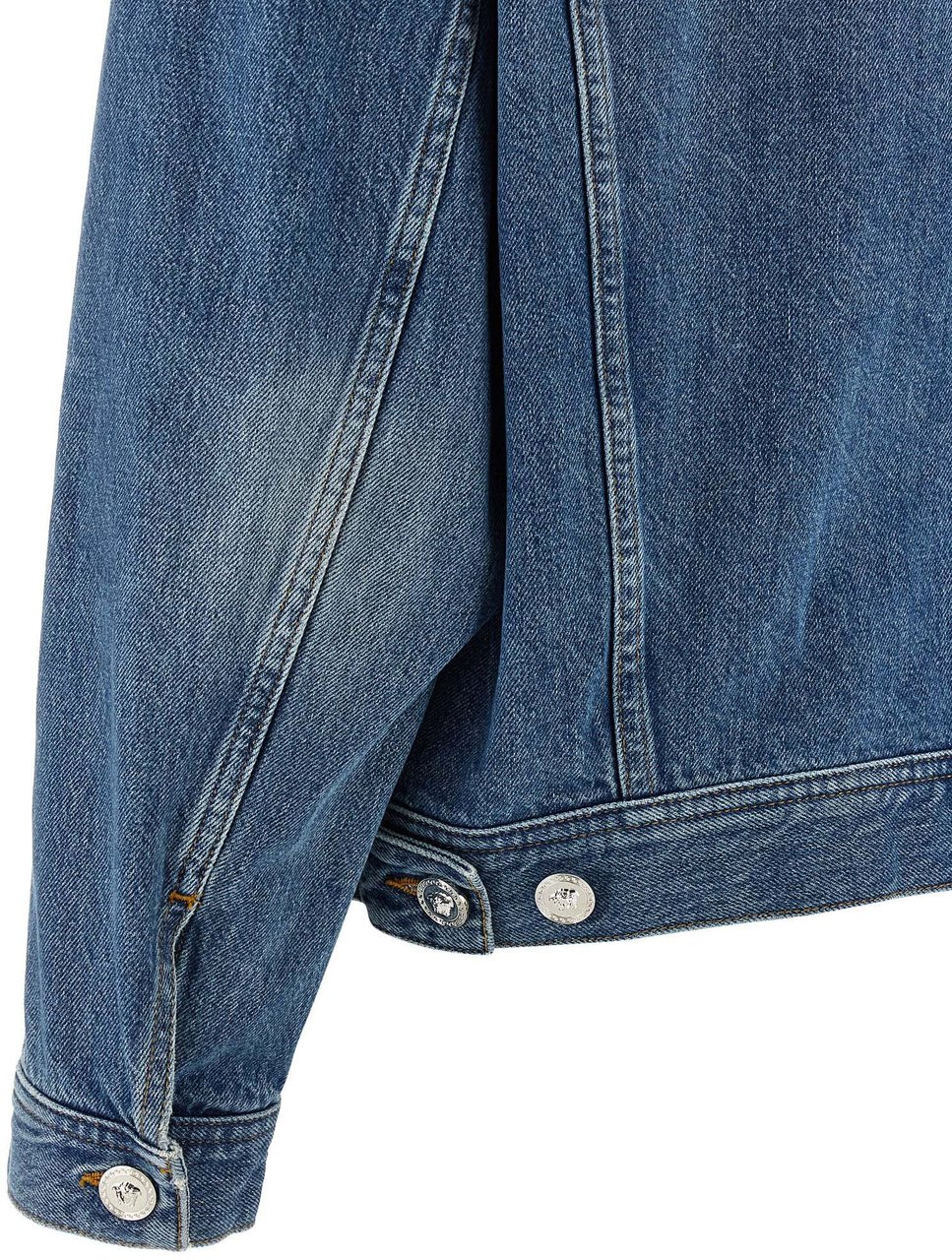 Versace Blue Cotton Denim Jacket Blauw