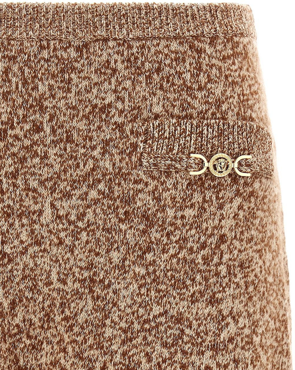 Versace Multicolor Virgin Wool Long Skirt Divers